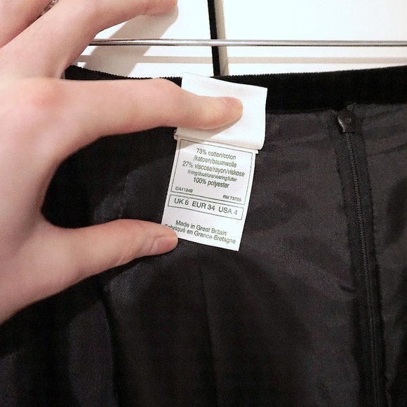 Vintage Laura Ashley Velvet Pencil Skirt in Black - Picture 8 of 8